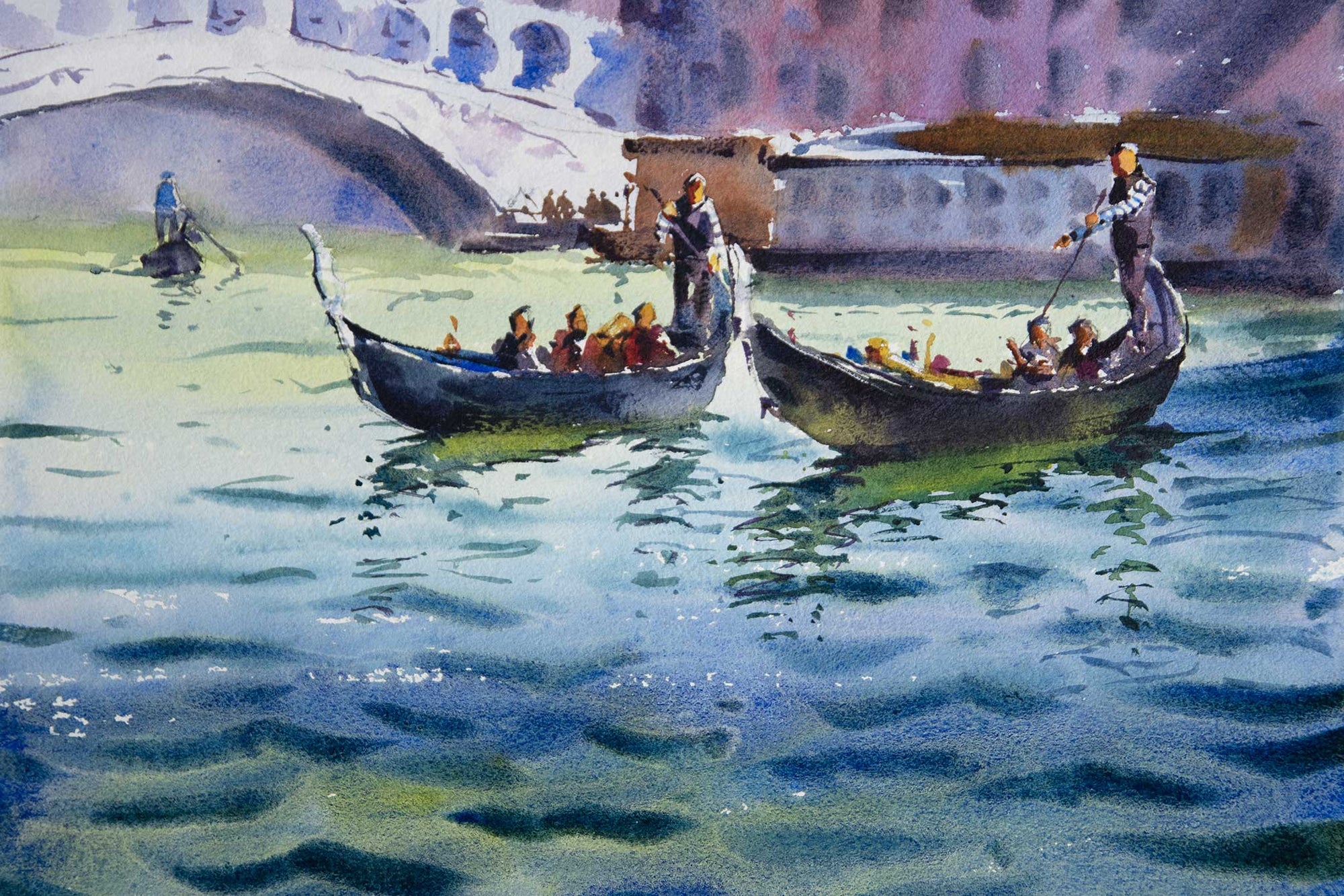 Venetian Gondolas : Figures & Reflections