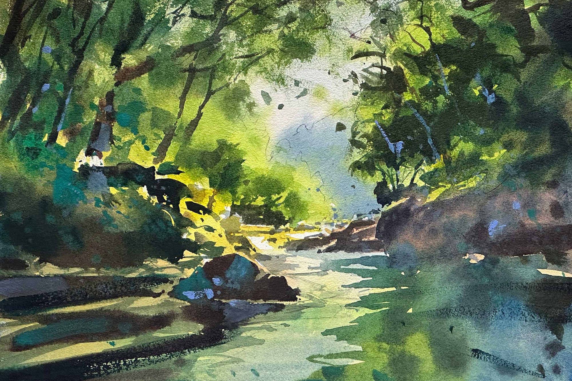 River Scene - Mixing Greens