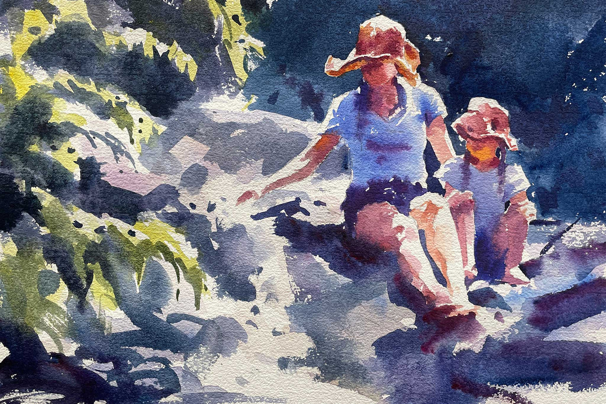 Mother &amp; Daughter - Painting Shadows and Single Washes