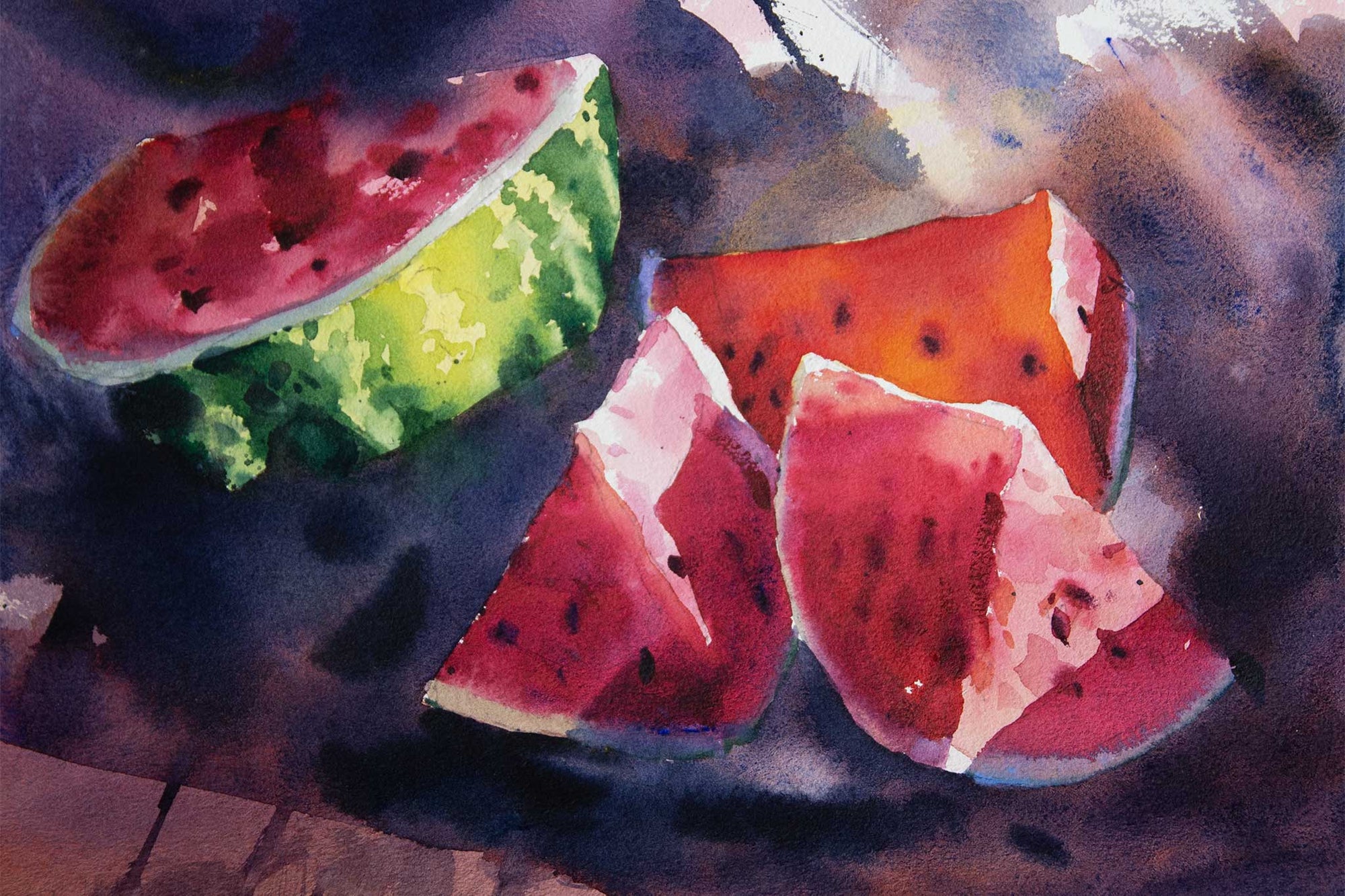 Watermelon Slices - Pushing the Colour With Simple Shapes & Tones