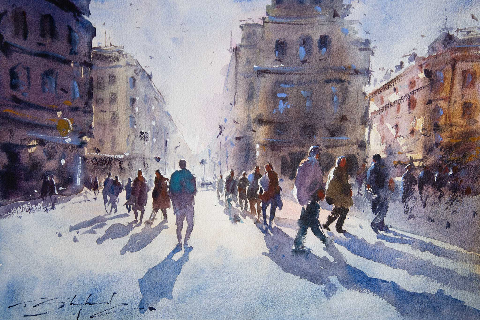 Backlit Street Scene