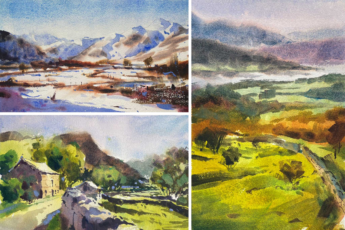 Simplifying a Landscape - Three Little Paintings