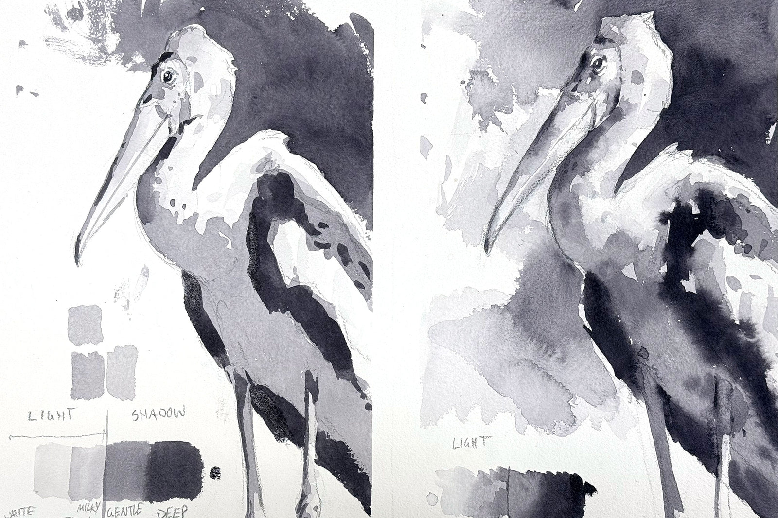 Tonal Stork - Simple Tones, Loose Marks - Back to Basics