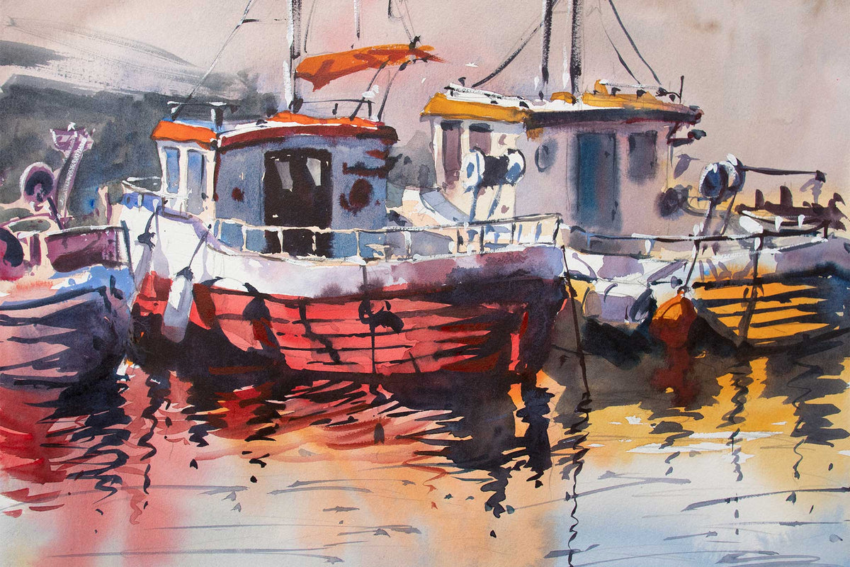 Strong Contrast with Deep Darks - Sunlit Boats : Preview