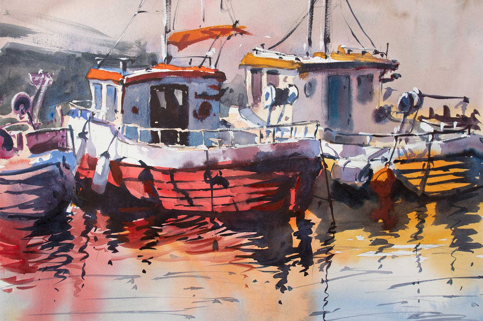 Strong Contrast with Deep Darks - Sunlit Boats : Preview